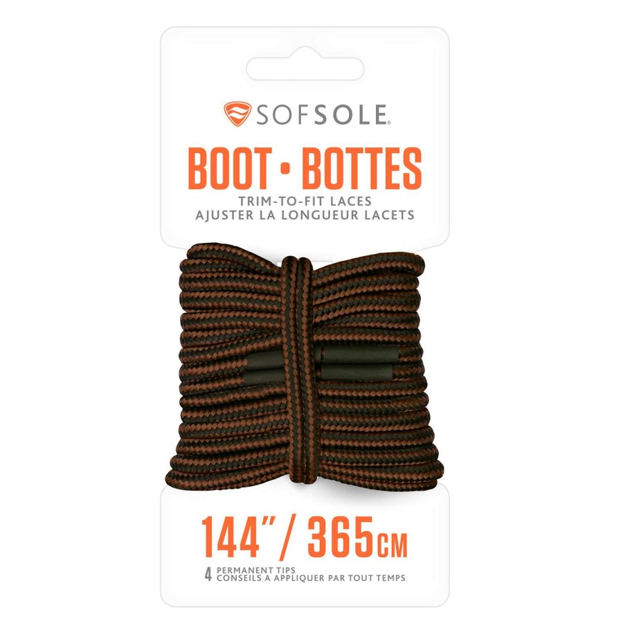 Footwear * | Best Sale Sof Sole Trim-To-Fit 144 Boot Laces Black/Brown