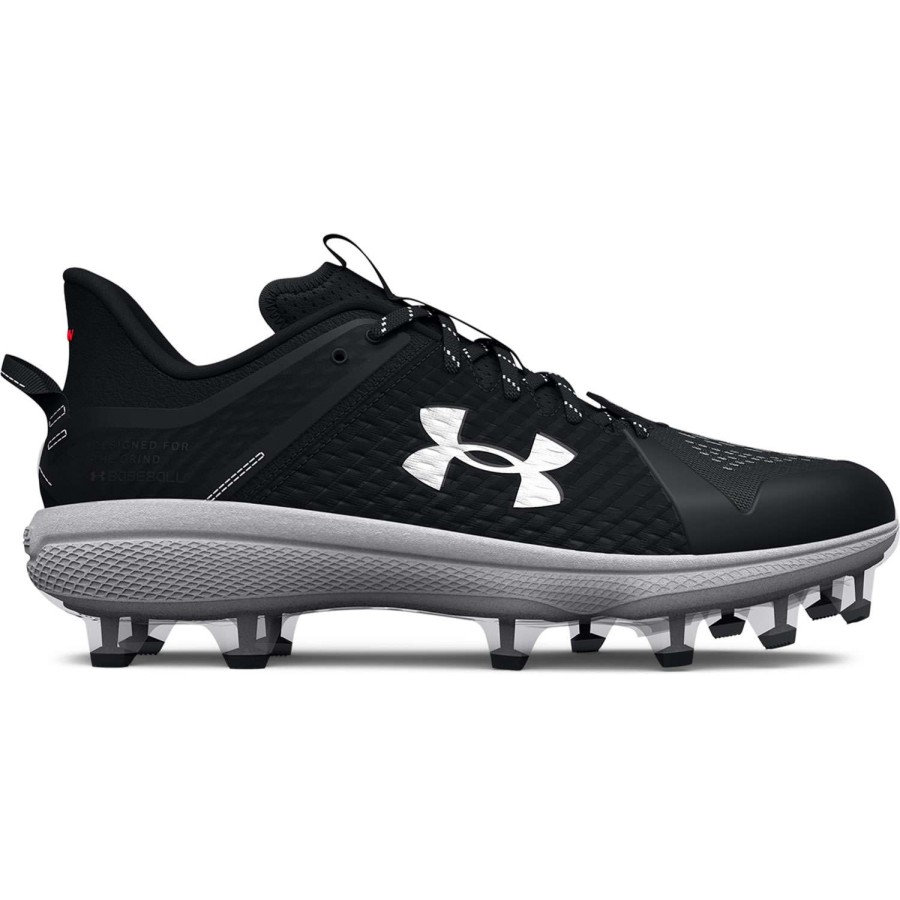 Footwear * | Original Under Armour Yard Low Mt Tpu Men'S Baseball Cleats Black/White