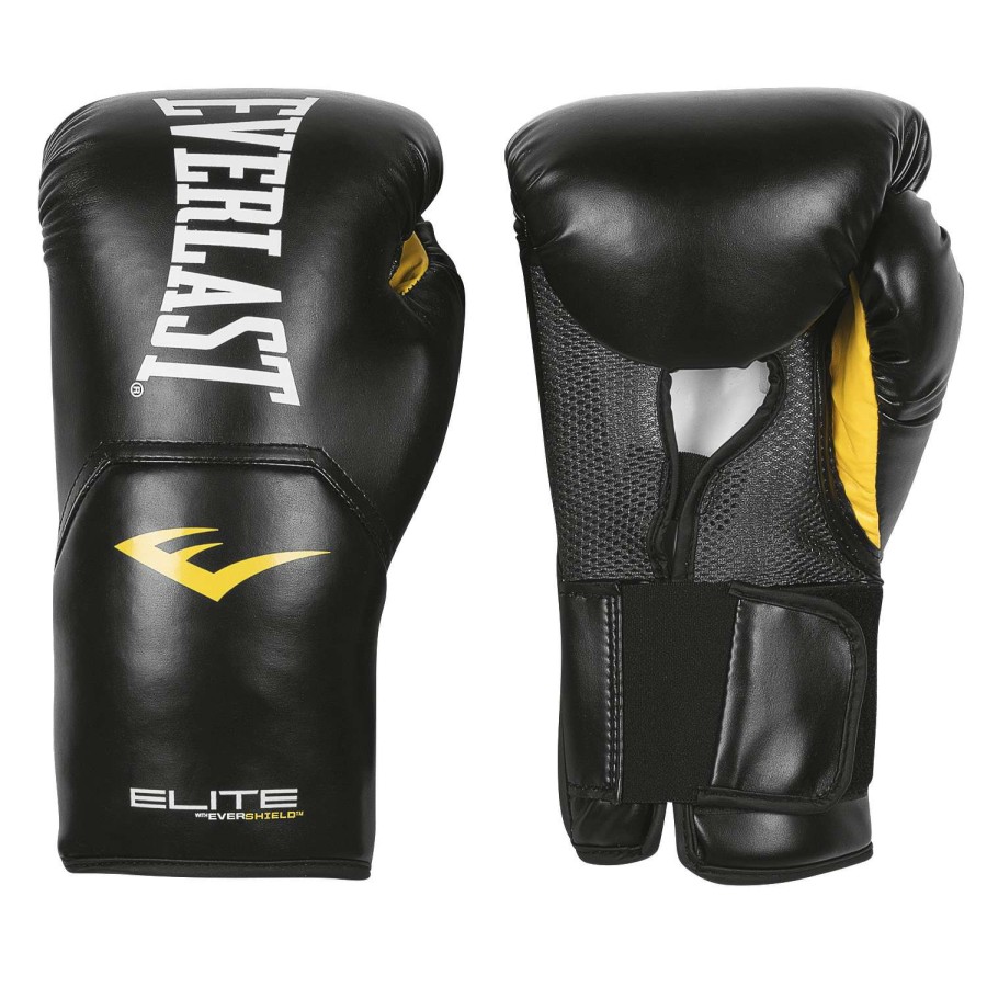 Fitness * | Promotion Everlast Pro-Style Boxing Gloves 16 Oz. Black/Black