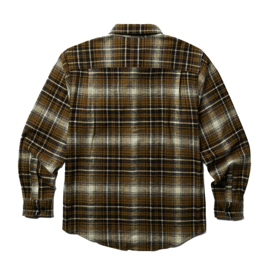 Apparel * | Hot Sale Wolverine Men'S Glacier Heavyweight Long-Sleeve Flannel Shirt Brown Combo