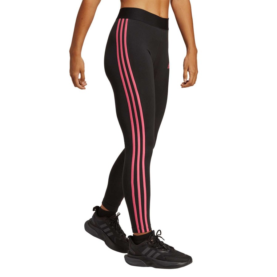 Apparel * | Low Price Adidas Women'S Essential 3-Stripe Leggings Black Combo