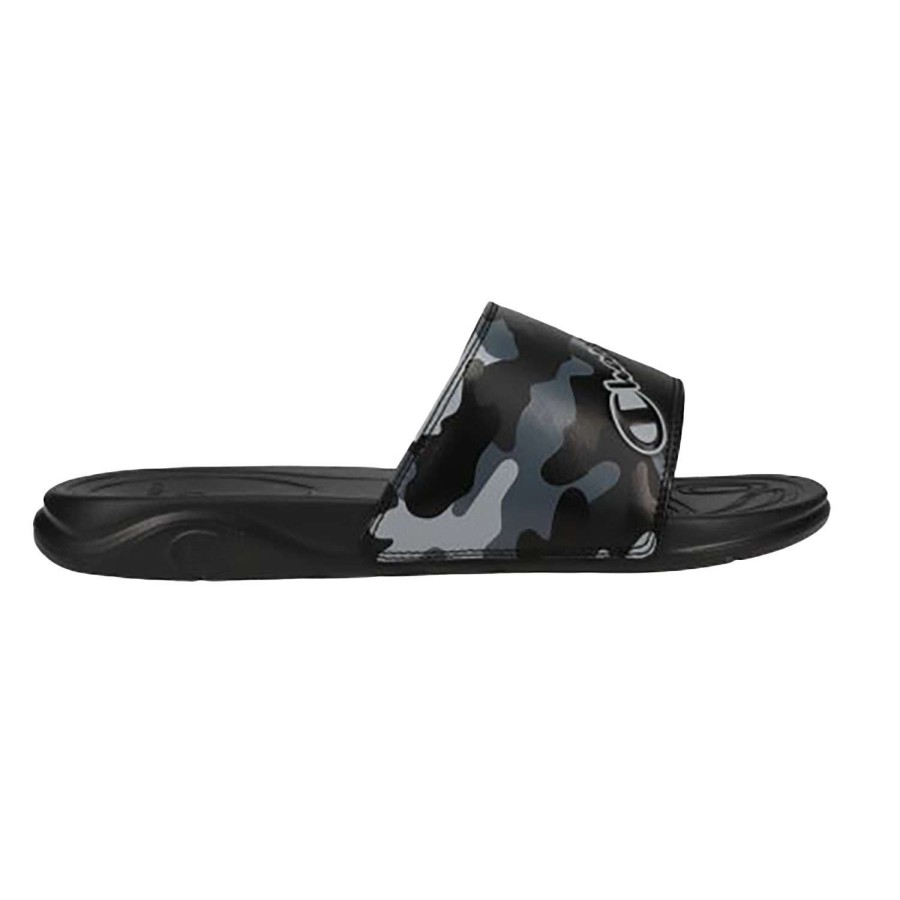 Footwear * | Fashion Champion Mega Dual Camo Men'S Slides Camo Black