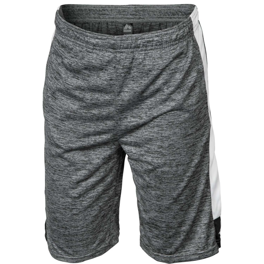 Apparel * | Crazy Deals Rbx Boys' Poly Mesh Shorts- 2-Pack Gray/Black