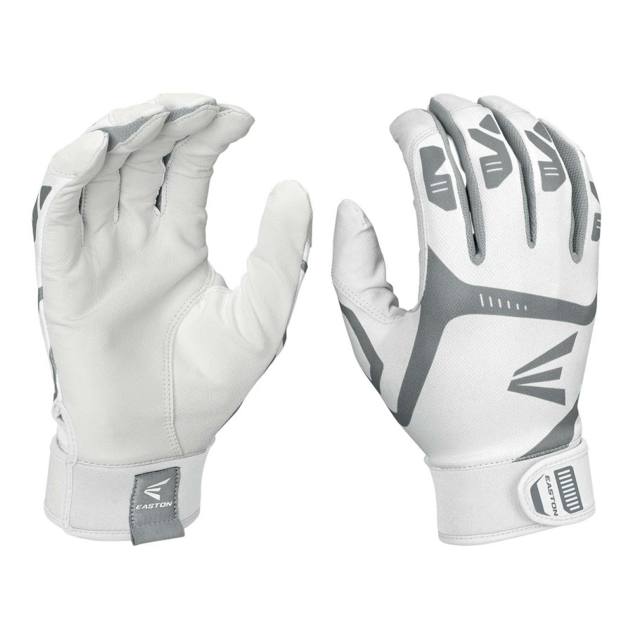 Sports * | Exclusive Easton Gametime Adult Batting Gloves White