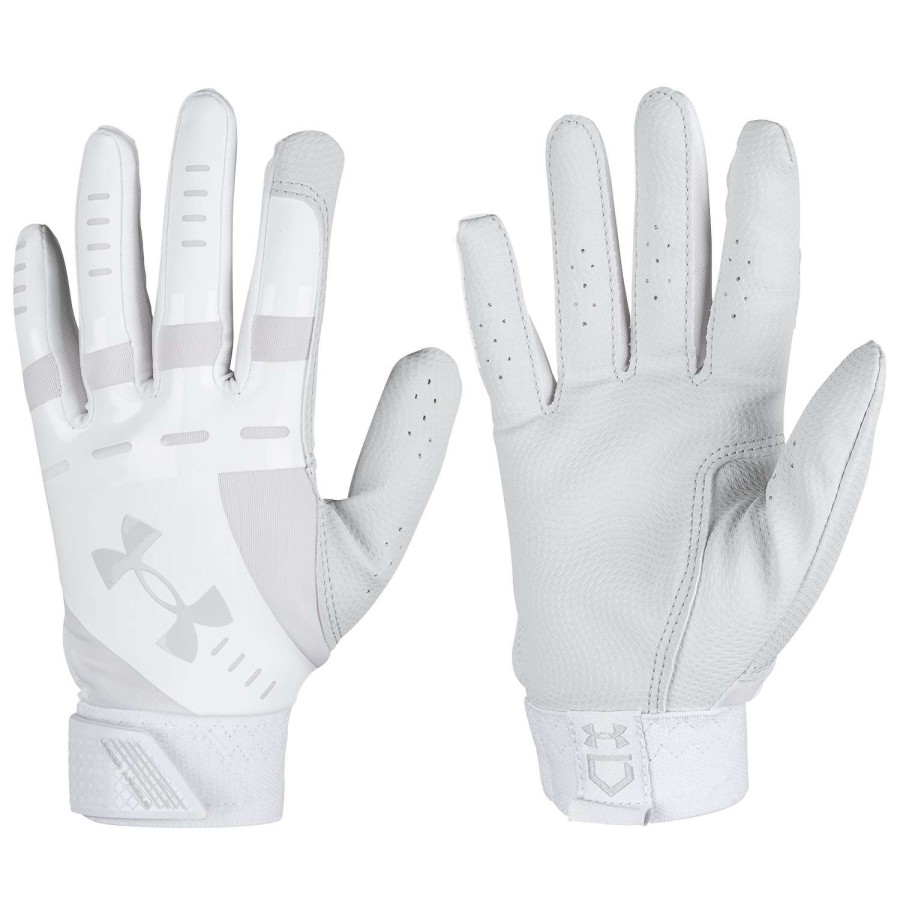 Sports * | Top Selling Under Armour Radar Women'S Batting Gloves White/Silver