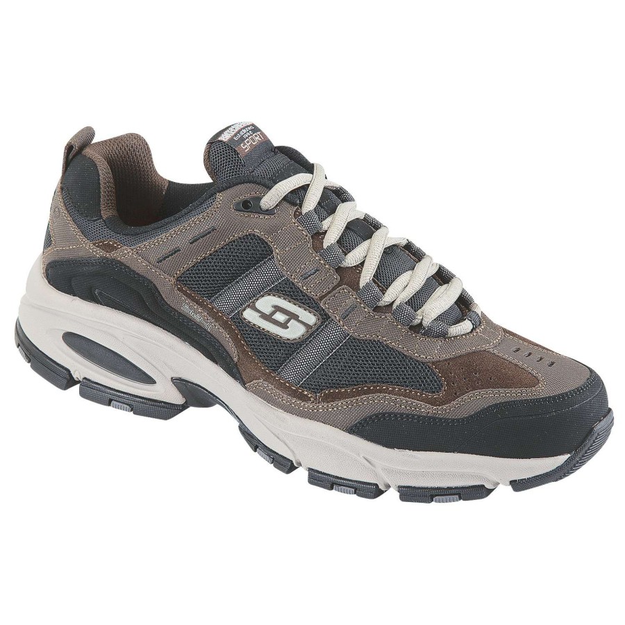 Footwear * | New Threads Skechers Vigor 2.0 Trait Men'S Wide Casual Shoes Brown/Black