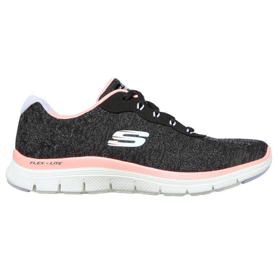 Footwear * | Promotion Skechers Flex Appeal 4.0 Women'S Running Shoes Black Combo