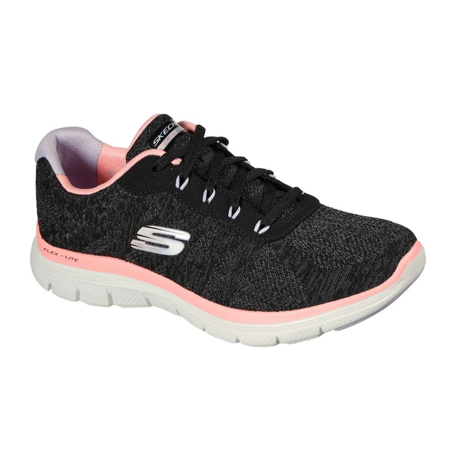 Footwear * | Promotion Skechers Flex Appeal 4.0 Women'S Running Shoes Black Combo