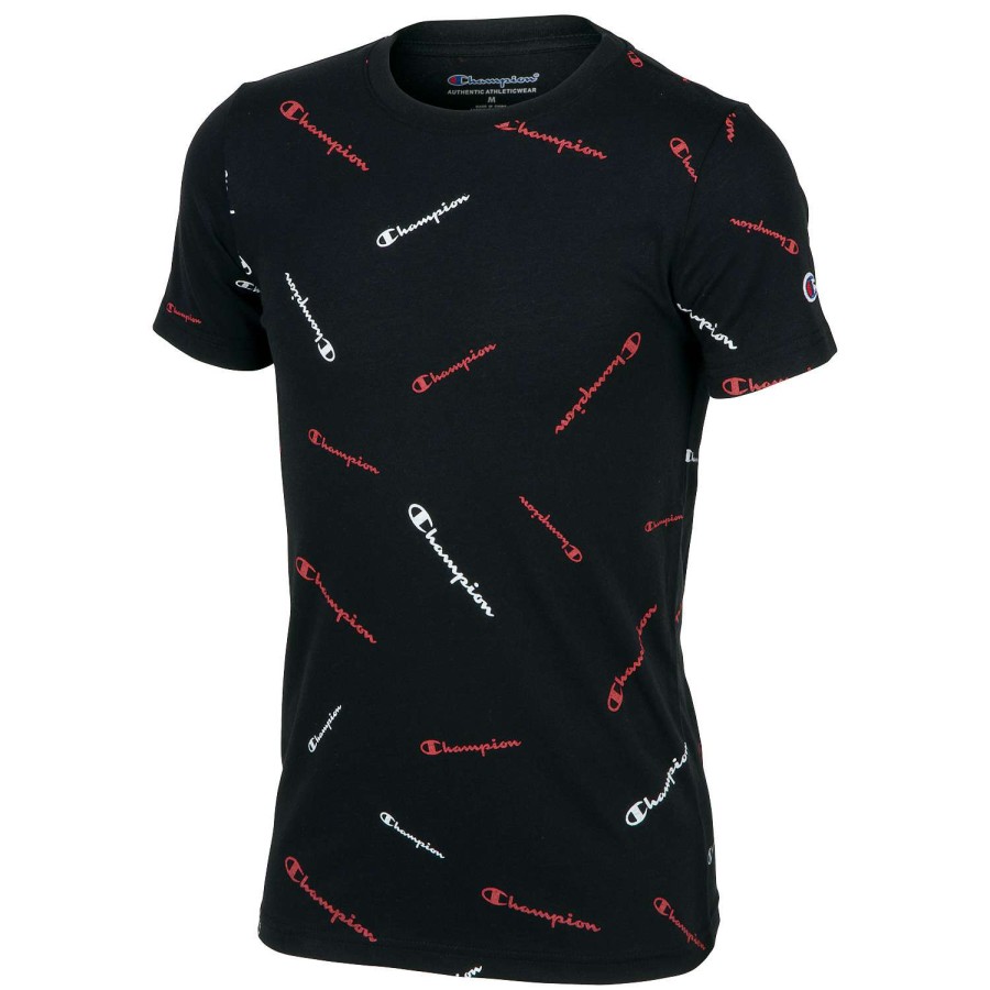 Apparel * | Online Discount Champion Boys' All Over Print Tee Black