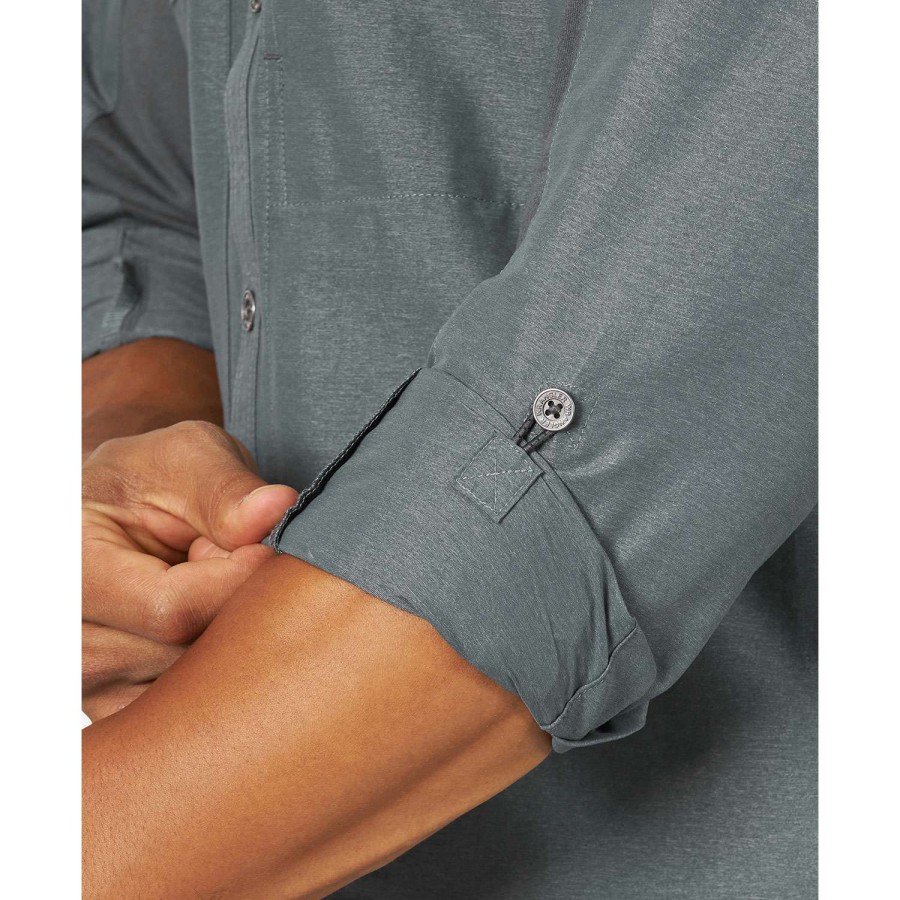 Apparel * | Top Selling Wrangler Men'S Reinforced Utility Shirt Gray