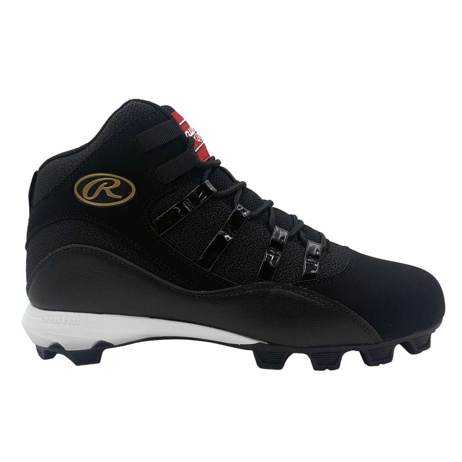 Footwear * | Original Rawlings Full Press Men'S Baseball Cleats Black/Gold