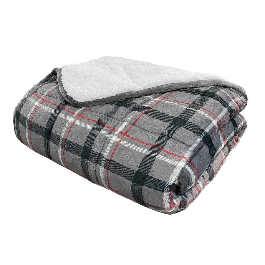 Outdoors * | Low Price Je T'Adore 20 Lb. Velvet Sherpa Weighted Blanket Gray Combo