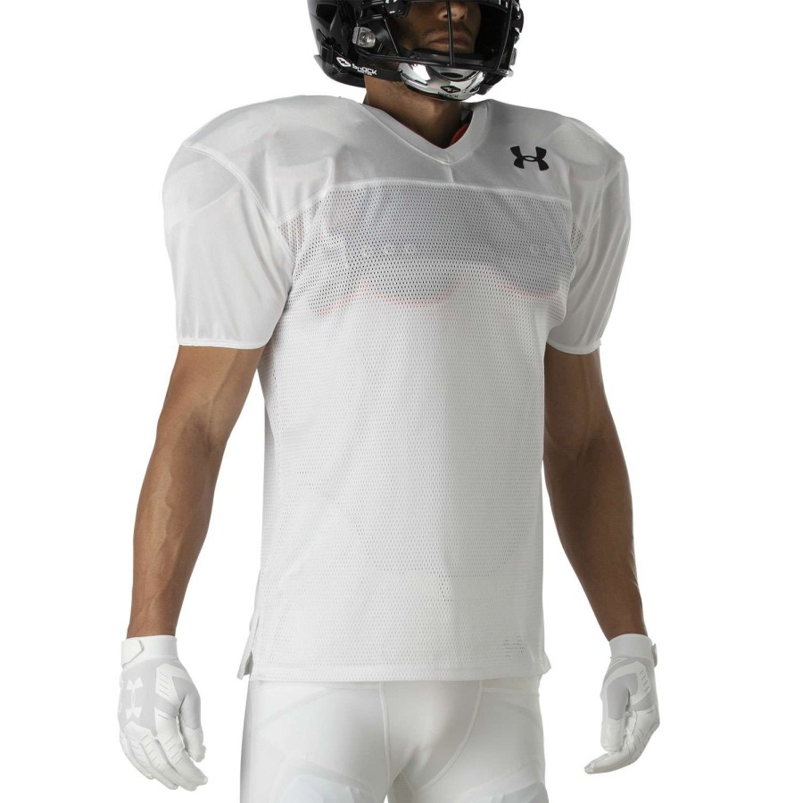 Sports * | Low Price Under Armour Youth Football Practice Jersey White