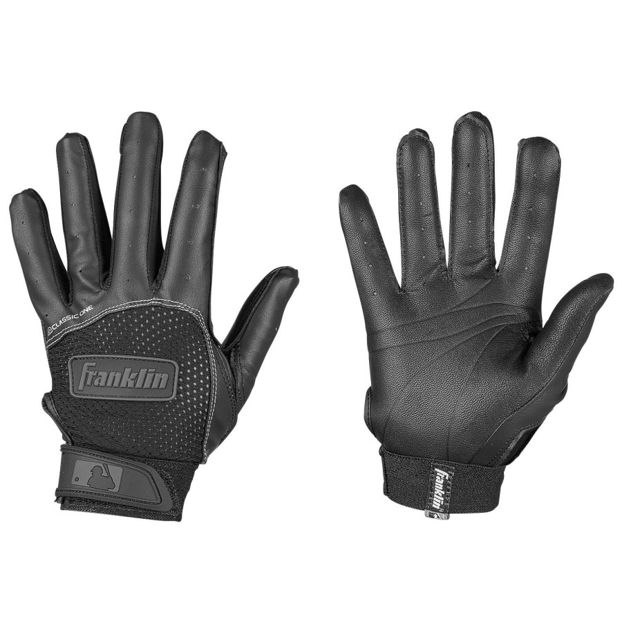 Sports * | Popular Franklin Classic One Series Youth Batting Gloves Black