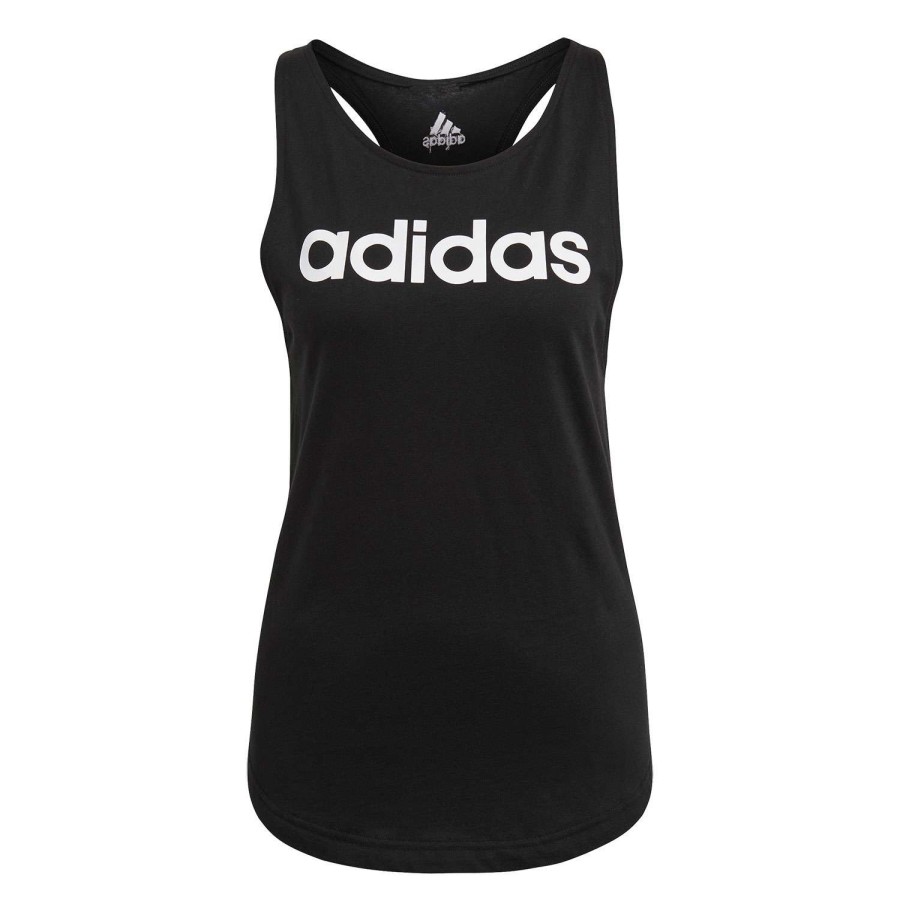 Apparel * | Excellent Quality Adidas Women'S Essentials Loose Logo Tank Top Black/White