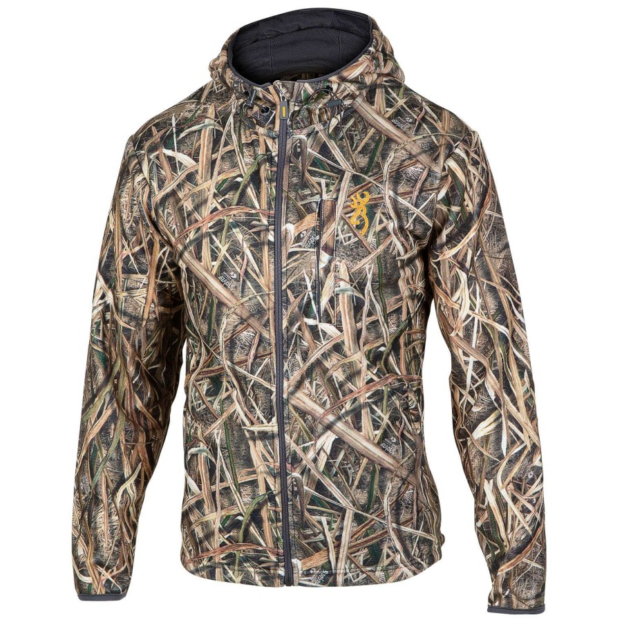 Fishing & Hunting * | Promotion Browning Men'S Wasatch Fleece Camo Full-Zip Hooded Jacket Mossy Oak Sg Habitat