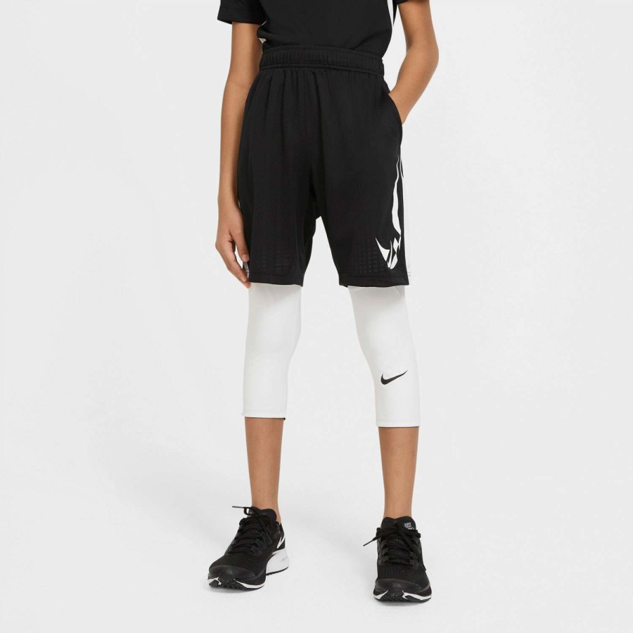 Apparel * | Excellent Quality Nike Boys' Pro 3/4 Tights White