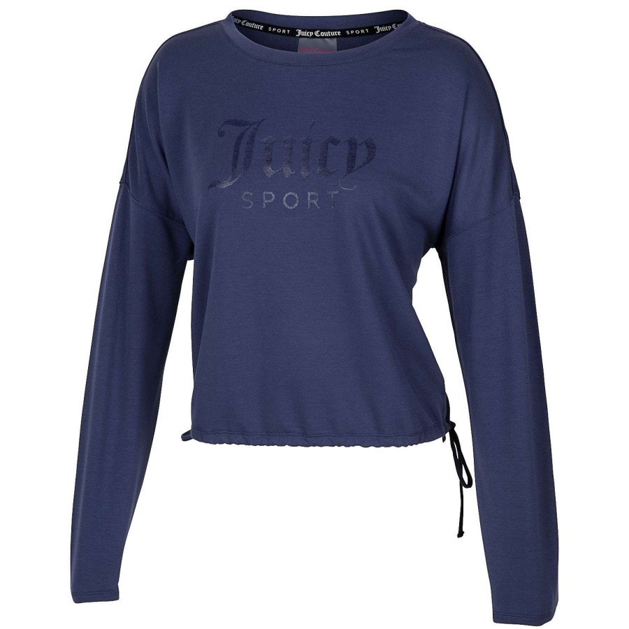 Apparel * | Original Juicy Couture Women'S Gloss Studio Long-Sleeve Tee Indigo