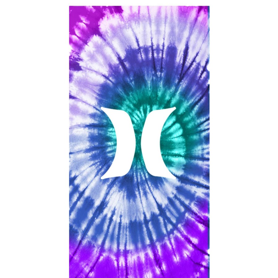 Outdoors * | Low Price Hurley Tie-Dye Spiral 36 X 70 Beach Towel Blue Print