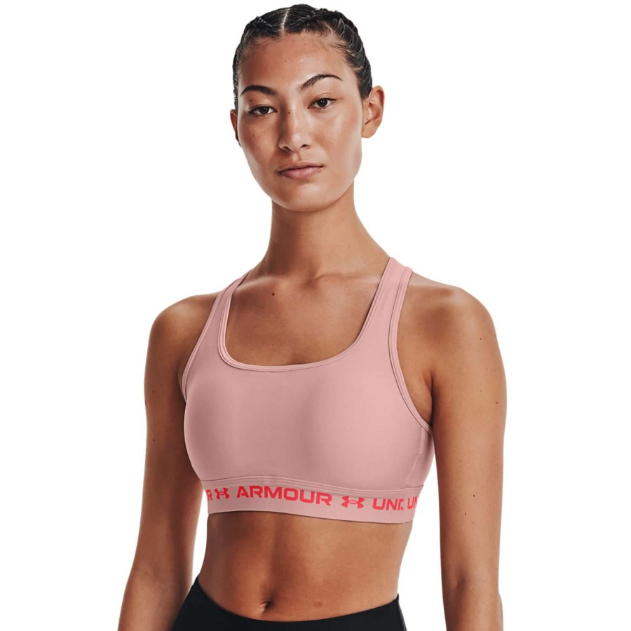 Apparel * | Cut Price Under Armour Women'S Armour Crossback Heather Sports Bra Light Pink