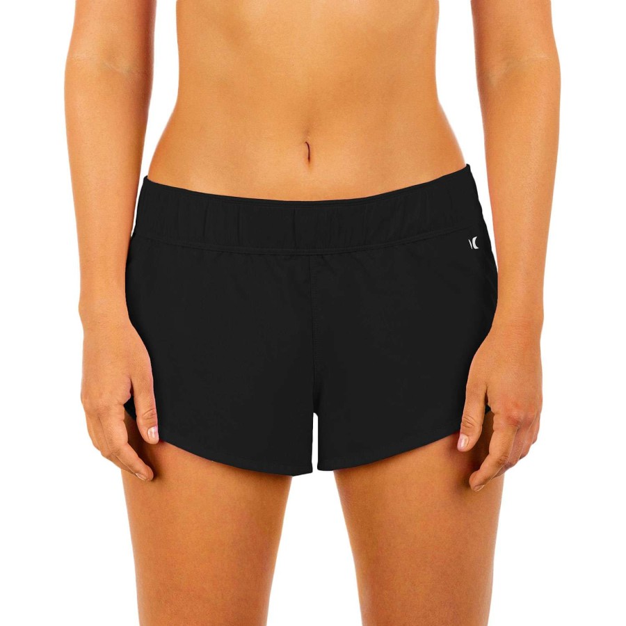 Apparel * | Hot Sale Hurley Women'S Supersuede Beachrider 2.5 Boardshorts Black