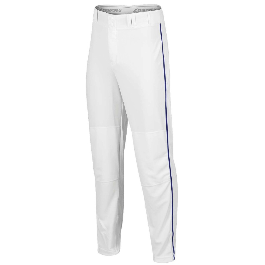 Sports * | Discounts Champro Triple Crown Adult Open-Bottom Piped Baseball Pants White/Navy