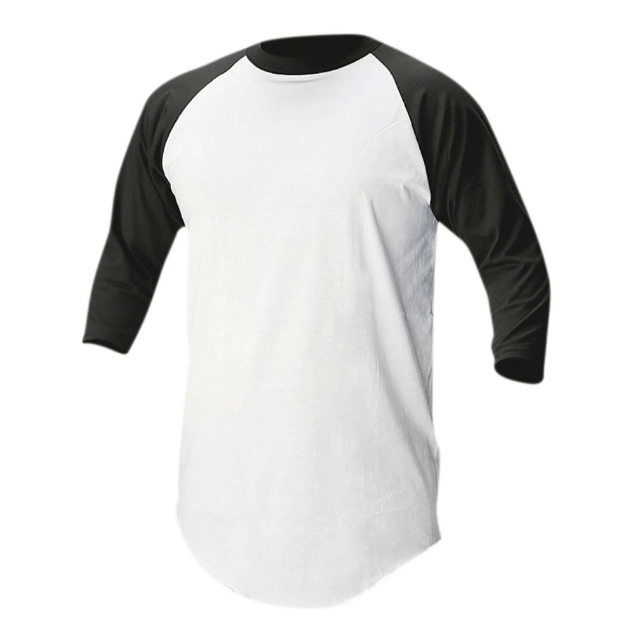 Sports * | Low Price Soffe Youth Baseball/Softball 3/4 Sleeve Shirt Black