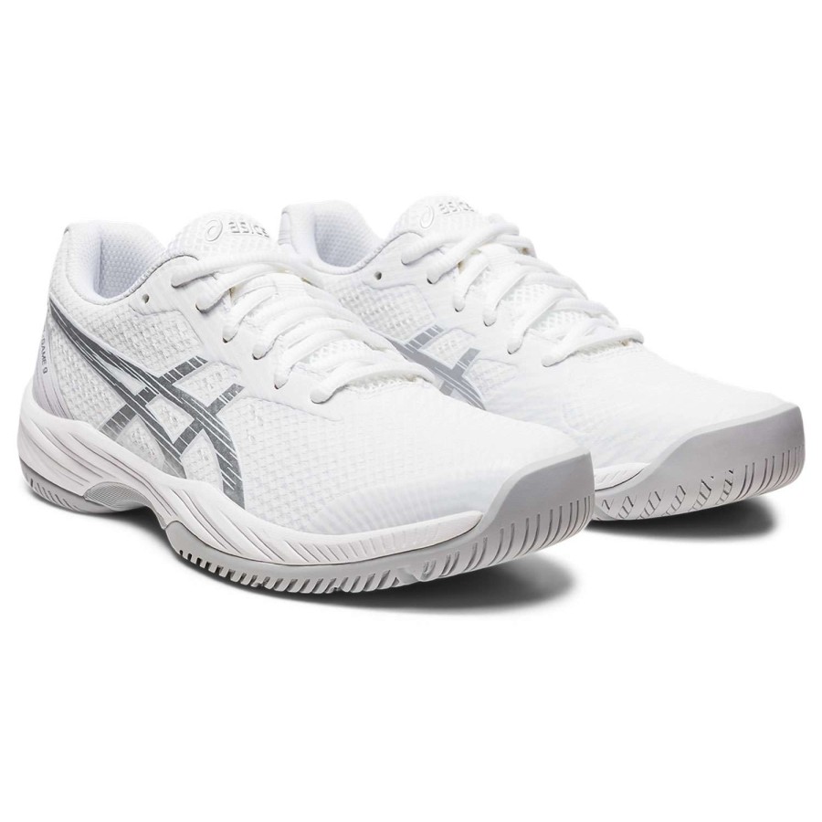 Footwear * | Best Sale Asics Gel-Game 9 Women'S Tennis Shoes White/Silver