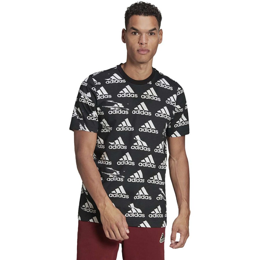 Apparel * | Excellent Quality Adidas Men'S Brand Love All-Over Print Tee Black