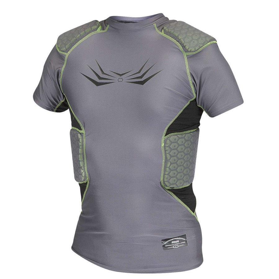 Sports * | New Threads Alleson Youth'S Core Integrated Upper Body Protection Charcoal Combo