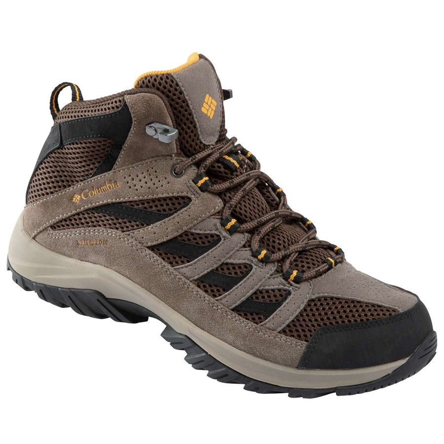 Footwear * | Fashion Columbia Crestwood Mid Waterproof Men'S Hiking Boots Brown Combo