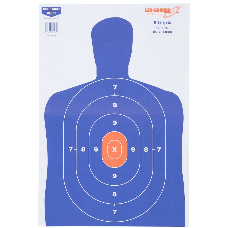 Fishing & Hunting * | Crazy Deals Birchwood Casey Ez-Scorer Bc27 12 18 Paper Targets 8-Pack Original