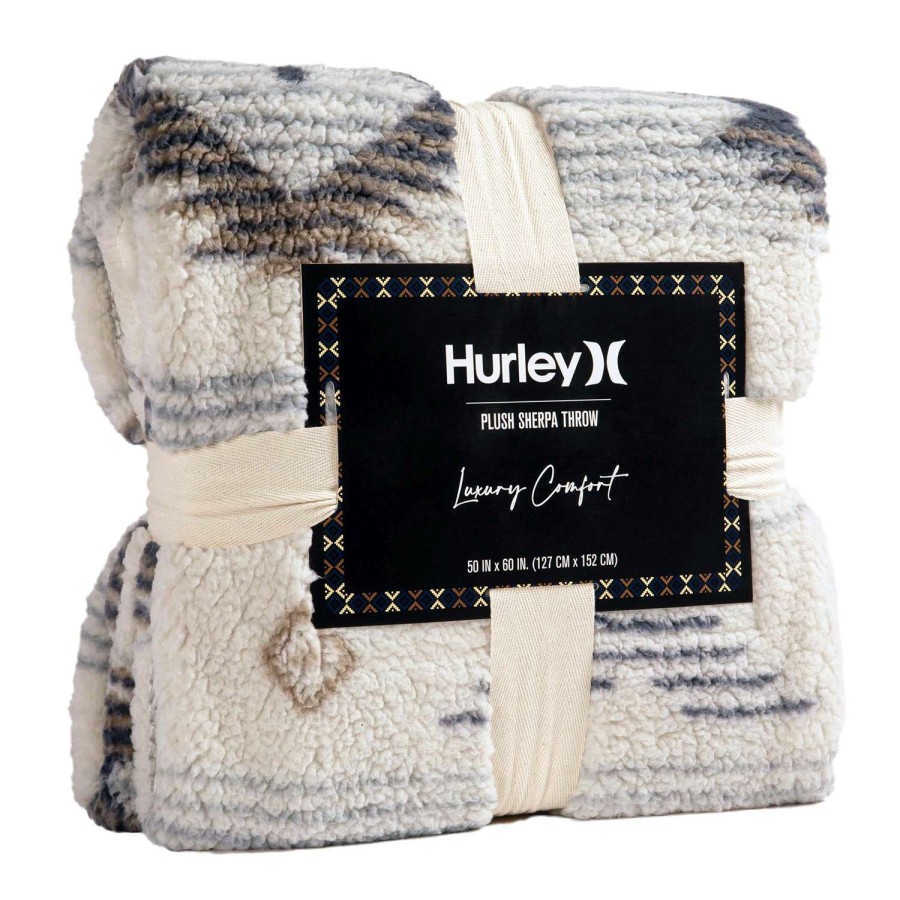 Outdoors * | Original Hurley 50 X 60 Sherpa And Faux Fur Bunny Throw Blanket Gray/Blue