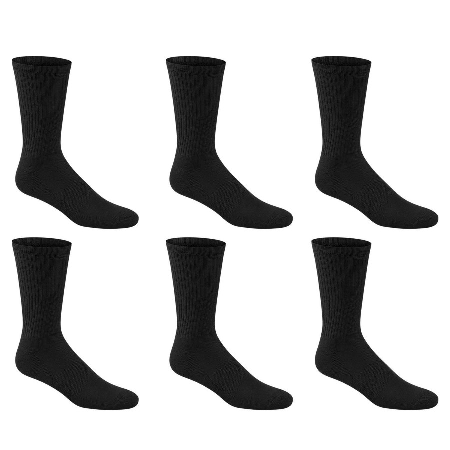 Apparel * | Crazy Deals Sof Sole Men'S All-Sport Crew Socks 6-Pack Black