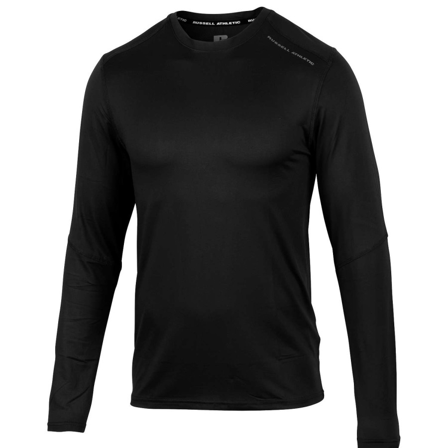 Apparel * | Crazy Deals Russell Athletic Men'S Fnt Armour Long-Sleeve Crew Shirt Black