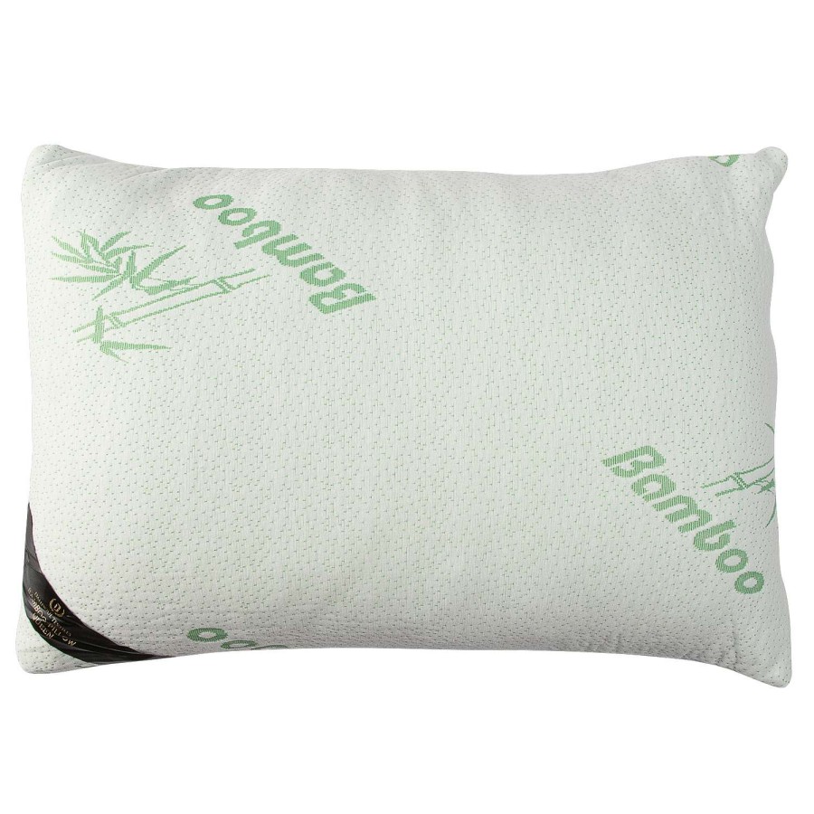 Outdoors * | Best Sale Dahdoul Bamboo Memory Foam Queen Pillow White