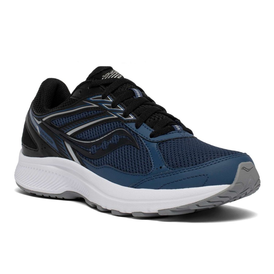 Footwear * | Top Selling Saucony Grid Cohesion 14 Men'S Running Shoes Navy/Black