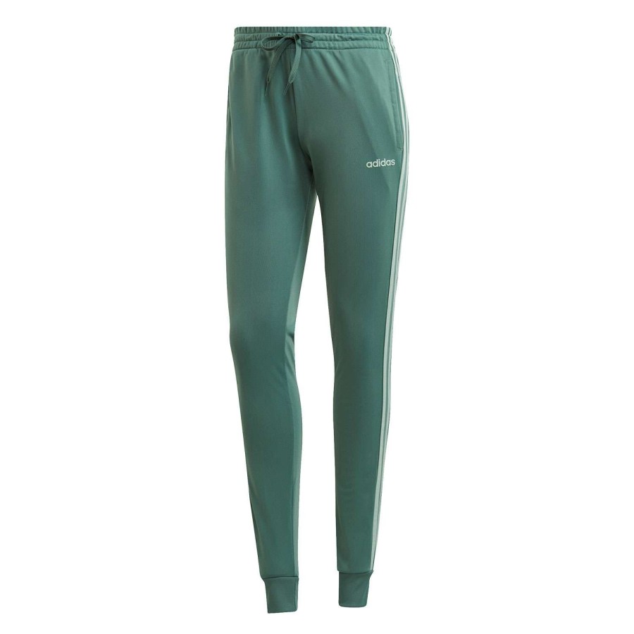 Apparel * | Cut Price Adidas Women'S Essentials 3-Stripe Cuffed Pants Emerald