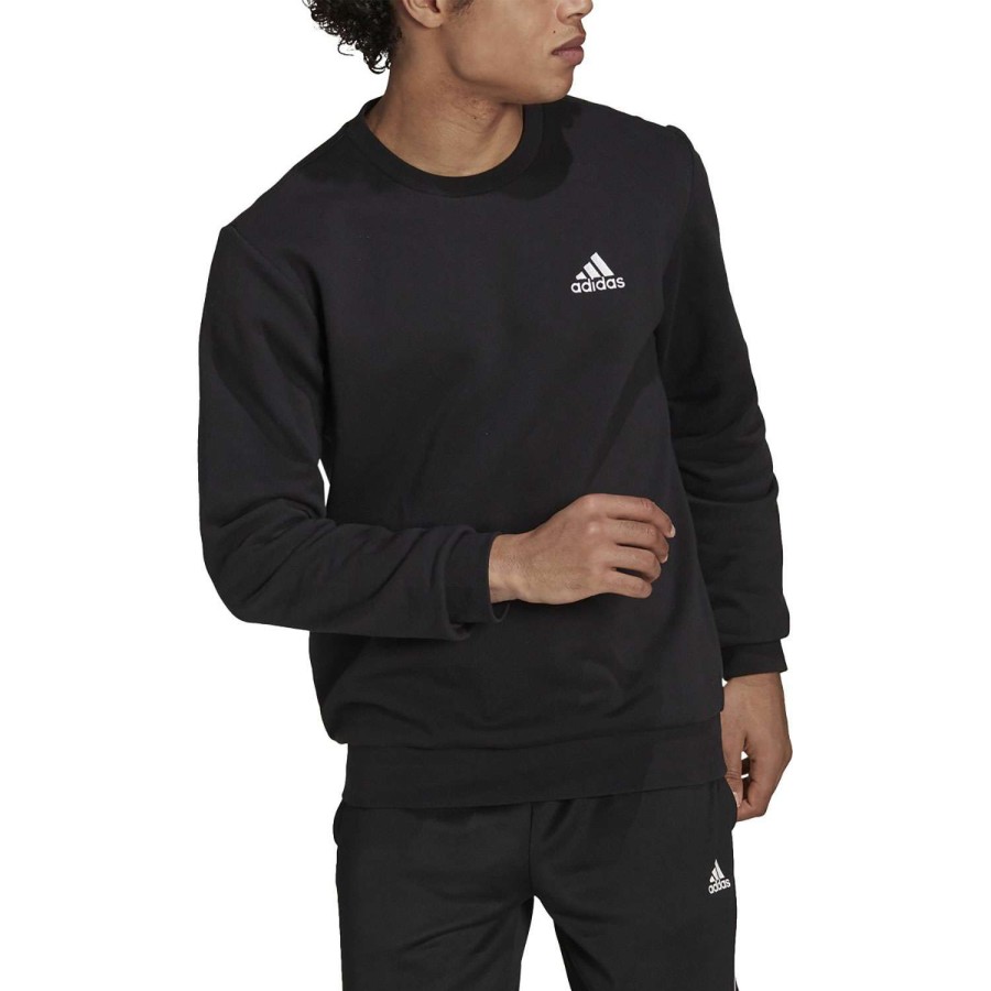 Apparel * | Discount Sale Adidas Men'S Cozy Crew Sweatshirt Black