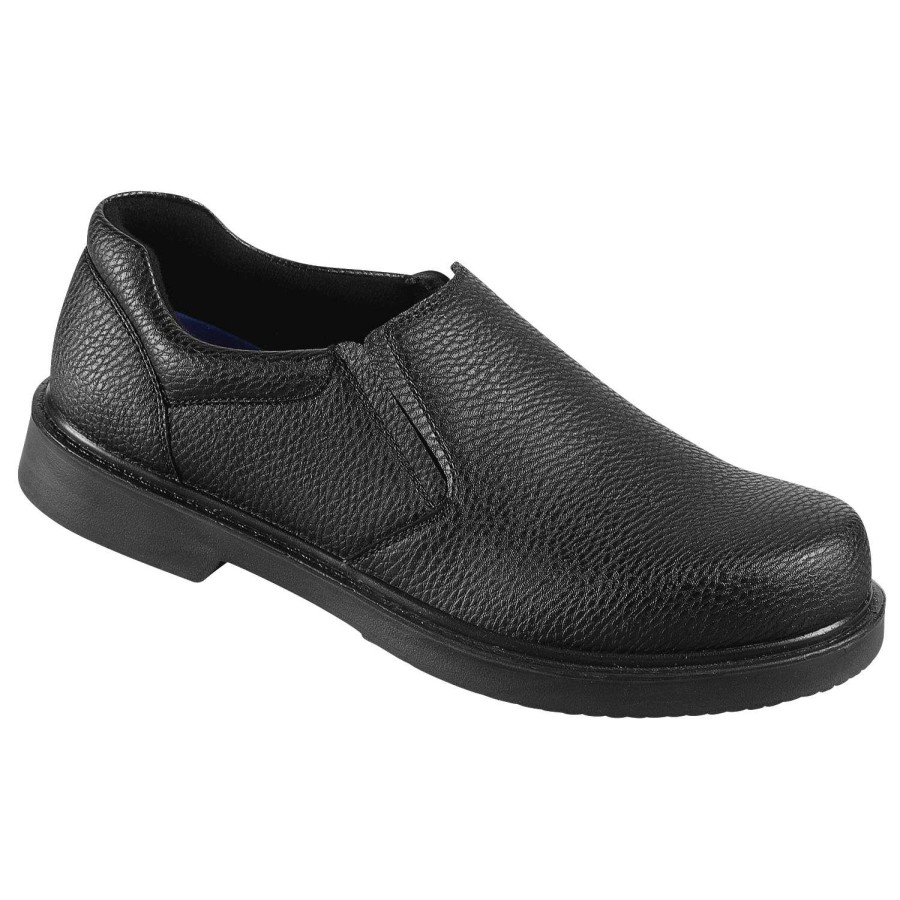 Footwear * | Discount Sale Dr. Scholl'S Garrett Slip Resistant Men'S Wide Service Shoes Black