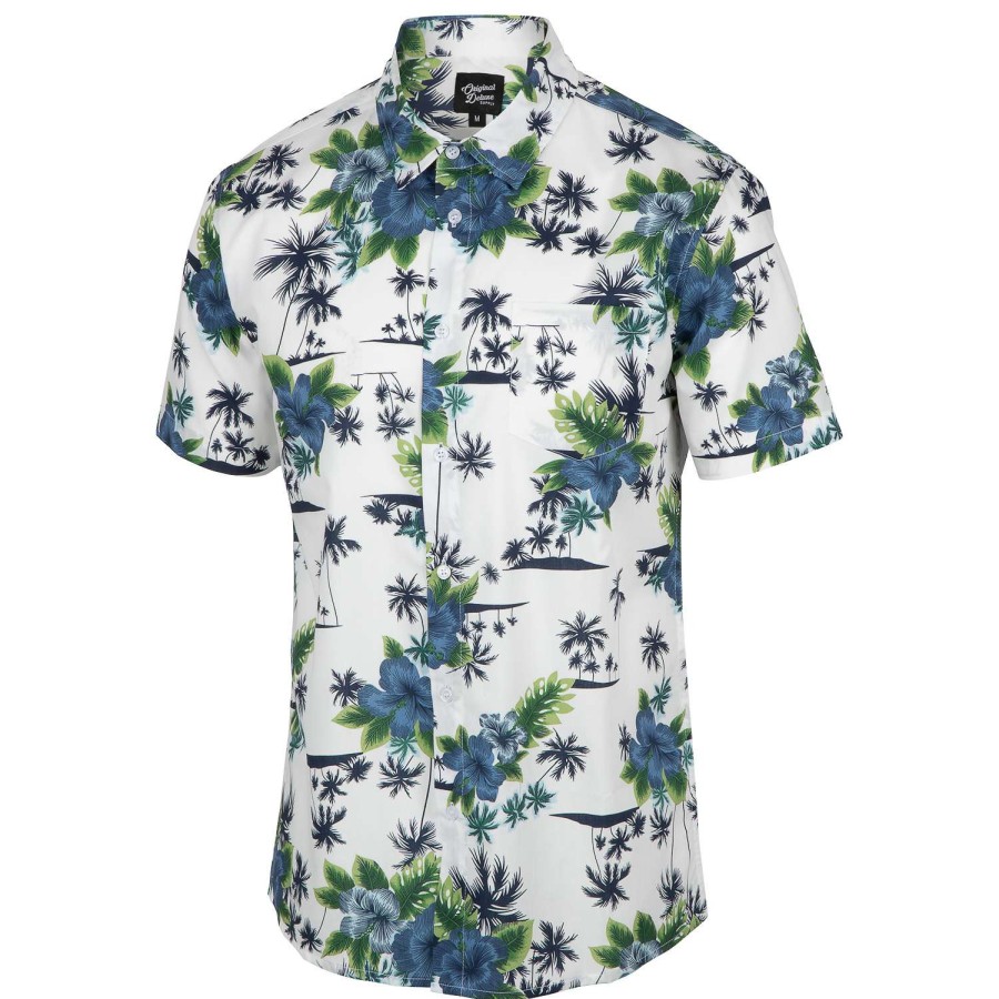 Apparel * | Clearance Original Deluxe Men'S Phuket Woven Short-Sleeve Shirt White