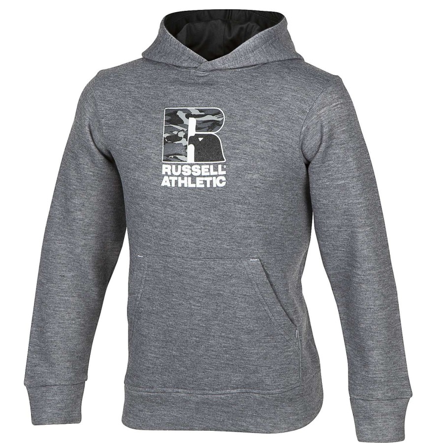 Apparel * | Popular Russell Athletic Boys' Club Camo Hoodie Gray/Black