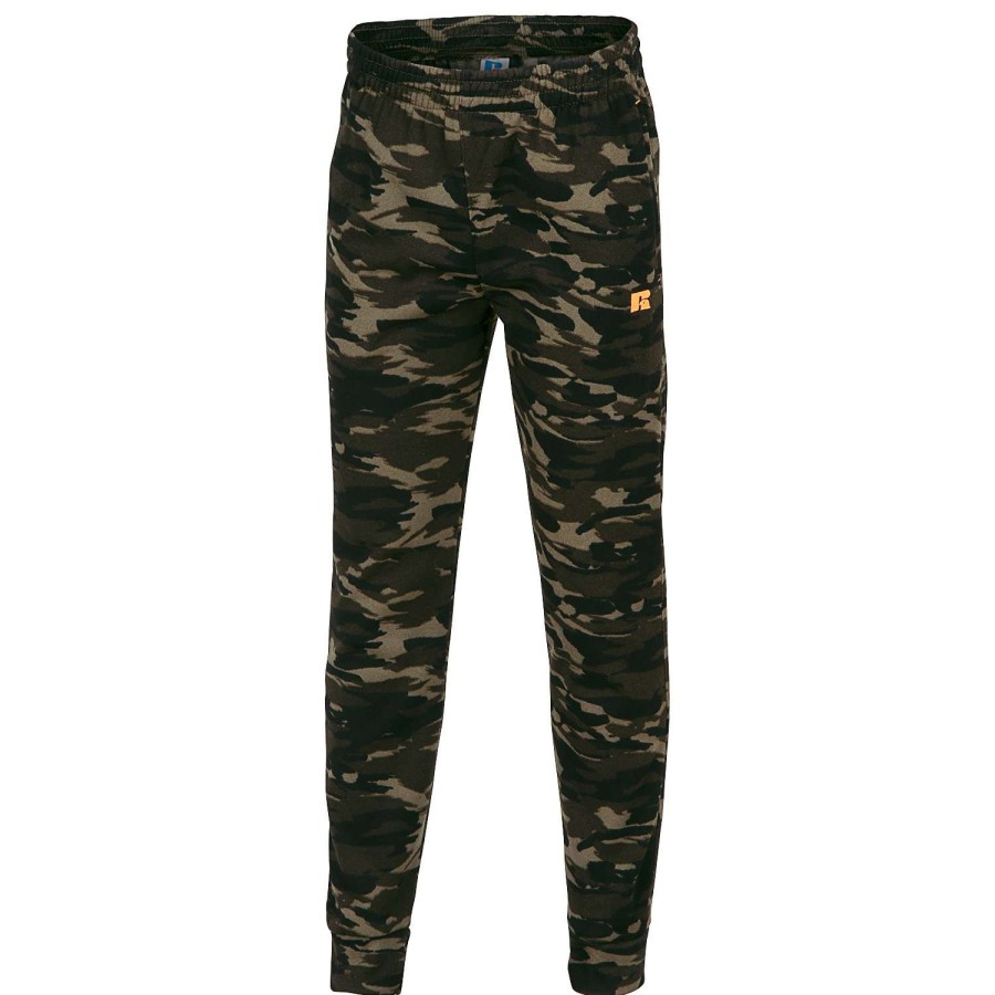 Apparel * | Outlet Russell Athletic Boys' Camo Fleece Joggers Olive Combo