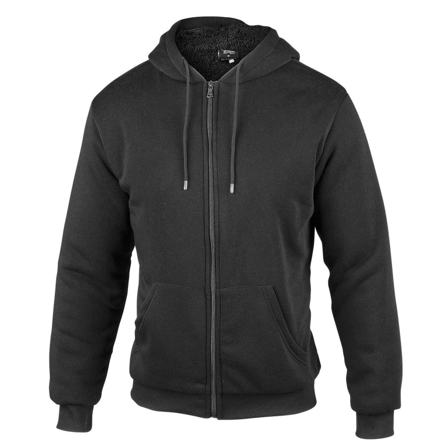 Apparel * | Promotion Original Deluxe Men'S Sherpa-Lined Fleece Hoodie Black