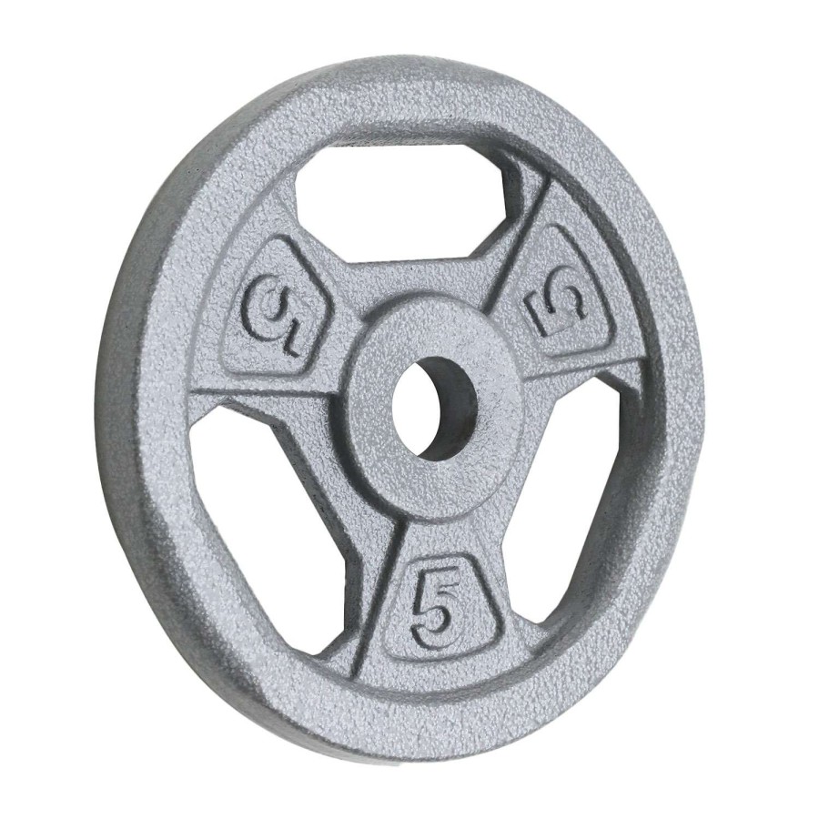 Fitness * | Fashion Marcy 5 Lb. Standard Grip Plate Gray