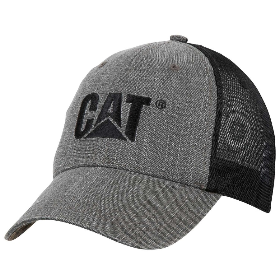 Apparel * | Excellent Quality Caterpillar Workwear Men'S Two-Tone Logo Cap + Sock Bundle 6-Pairs Gray/Black