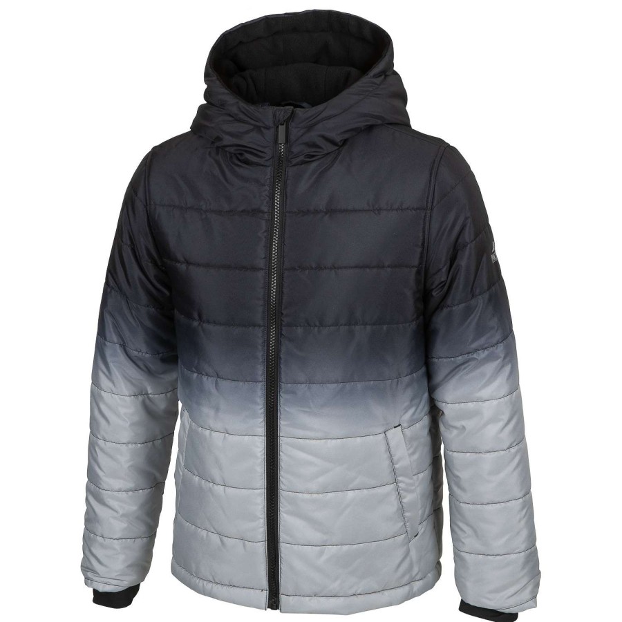 Apparel * | Excellent Quality Pacific Trail Boys' Quilted Dip Dye Puffer Jacket Black