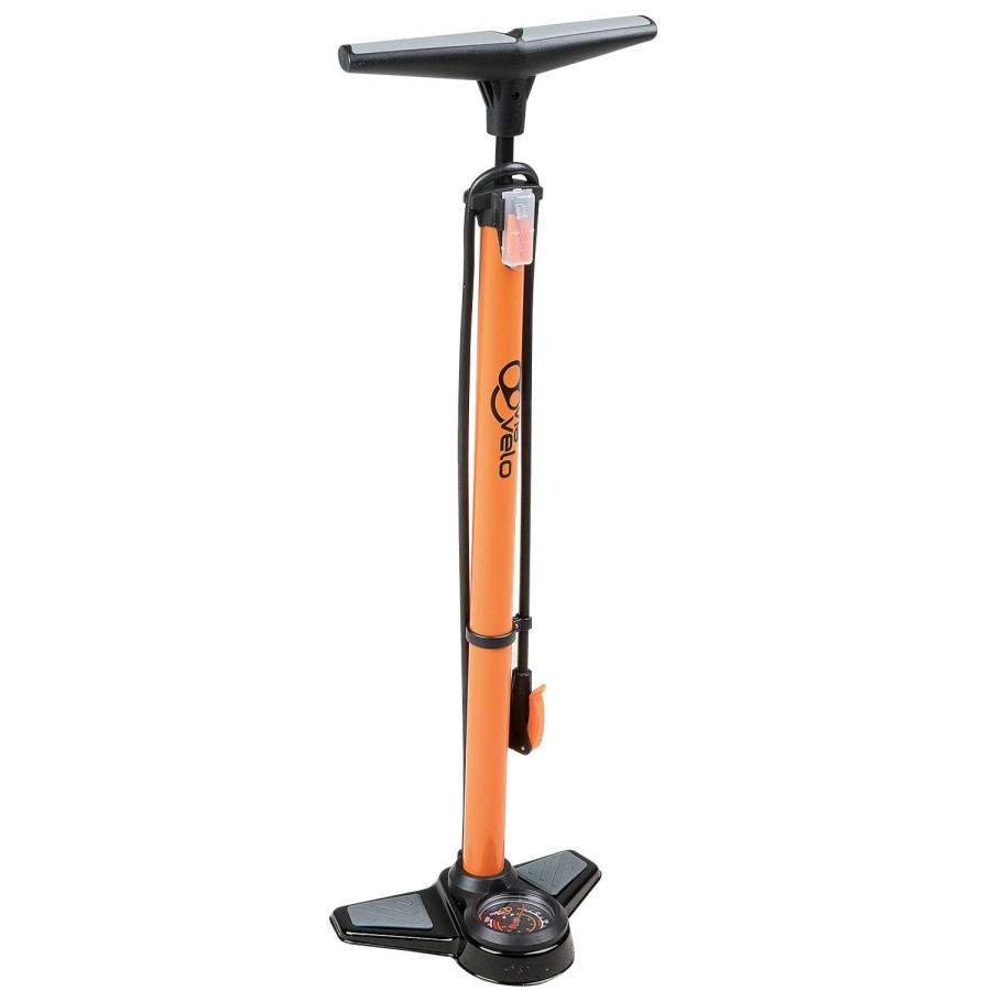 Outdoors * | Original Via Velo Bicycle Floor Pump Orange