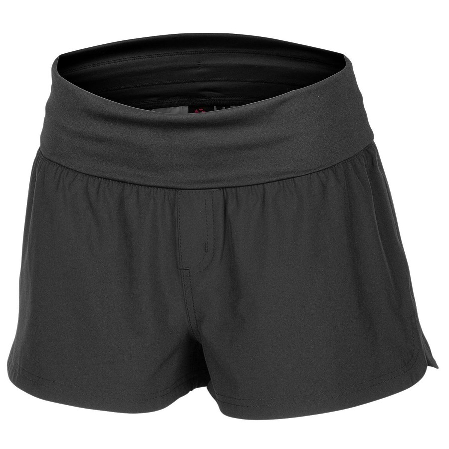 Apparel * | Best Sale Burnside Women'S 2 Foldover Stretch Boardshorts Black