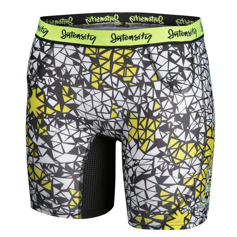 Sports * | Popular Intensity Athletics Women'S Hook Slide Lowrise Printed Slider Yellow Combo